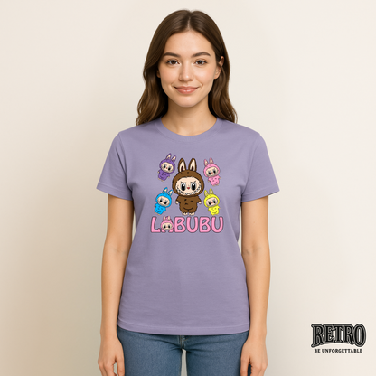 Retro Lavender Labubu T-Shirt India – Regular Fit | Trending Anime Graphic Tee