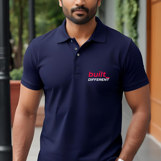 Built Different Front & Back Printed Polo T-Shirt